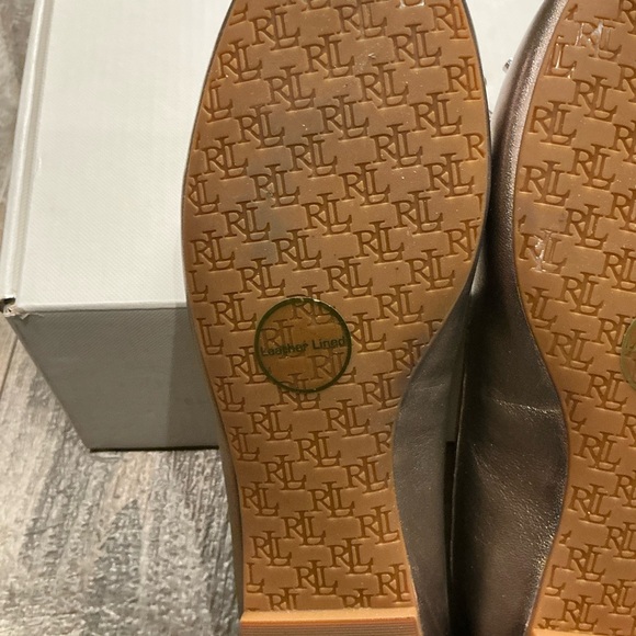 Ralph Lauren Metallic Brown Ballet Flats Size 6B - Picture 9 of 16